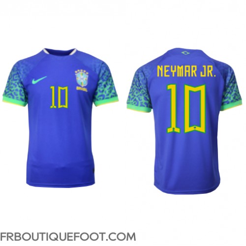 Maillot de foot Brésil Neymar Jr #10 Extérieur vêtements Monde 2022 Manches Courtes